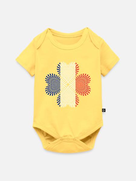 Dreifarbige Flaggenspiralen - Baby Premium Kurzarmbody - Pastellgelb
