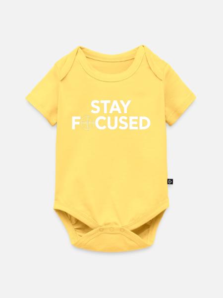 Bleib fokussiert: Zielscheiben-Stil - Baby Premium Kurzarmbody - Pastellgelb