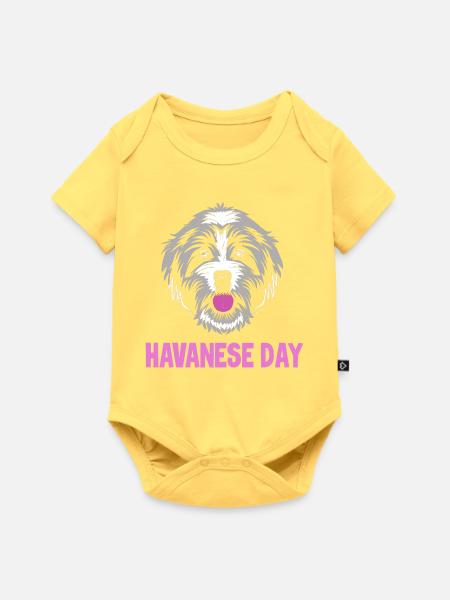 Havaneser Hund - Baby Premium Kurzarmbody - Pastellgelb