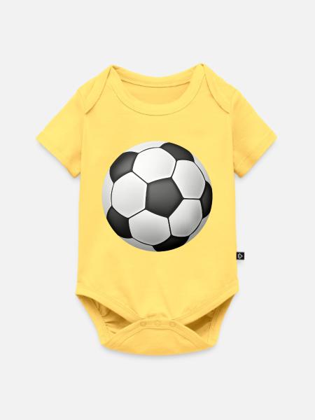 Soccer Ball Classic Monochrom - Baby Premium Kurzarmbody - Pastellgelb