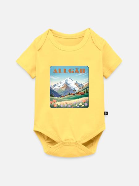 Allgäu - Baby Premium Kurzarmbody - Pastellgelb