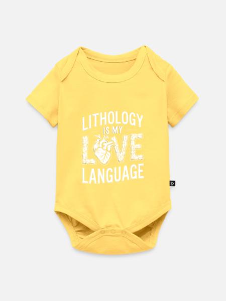 Lithologie Liebessprache Tee - Baby Premium Kurzarmbody - Pastellgelb