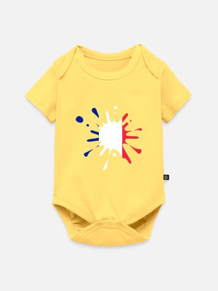Frankreich, France - Baby Premium Kurzarmbody - Pastellgelb