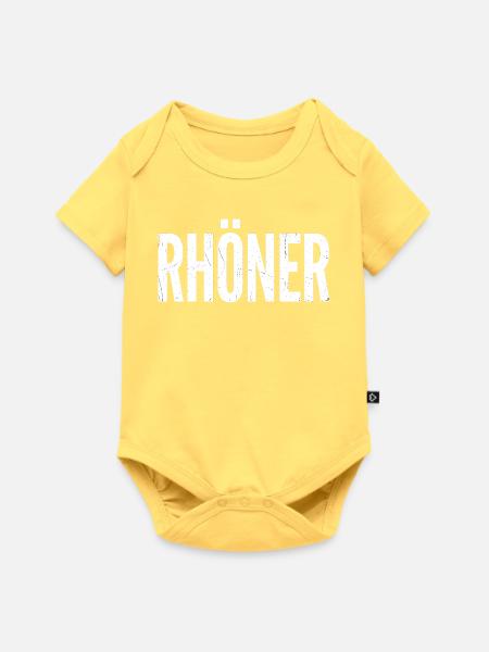 Rhöner Großschrift Relief - Baby Premium Kurzarmbody - Pastellgelb