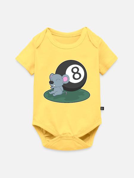Maus Billiard Objektkugel - Baby Premium Kurzarmbody - Pastellgelb