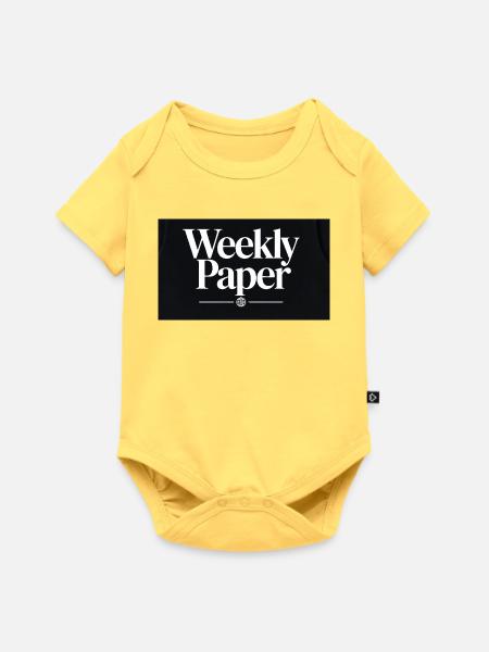 Wochenzeitung World Globe - Baby Premium Kurzarmbody - Pastellgelb
