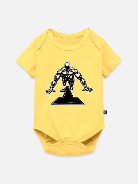 Dunkler Aufsteigender Krieger - Baby Premium Kurzarmbody - Pastellgelb
