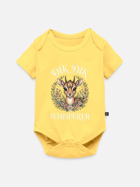 Dikdik Flüsterer - Baby Premium Kurzarmbody - Pastellgelb