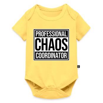 Chaos Coordinator Funny Title Parents Teacher Logo - Baby Premium short-sleeve bodysuit - sky yellow - Front