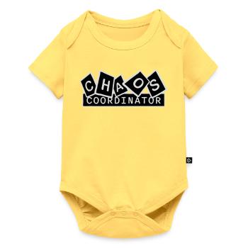 Coordinateur du Chaos Titre drôle Parents Teacher Logo - Body à manches courtes Premium Bébé - jaune pastel - Devant