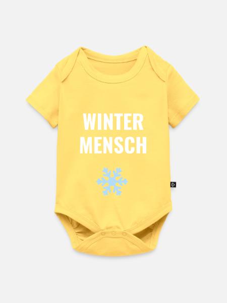 Wintermensch – Schlichtes Statement - Baby Premium Kurzarmbody - Pastellgelb