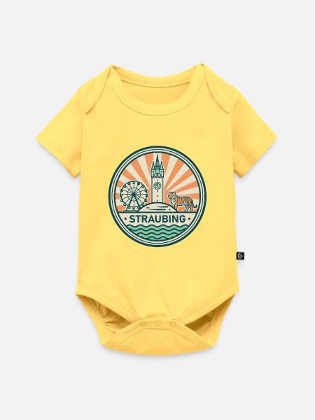 Straubing Badge - Baby Premium Kurzarmbody - Pastellgelb