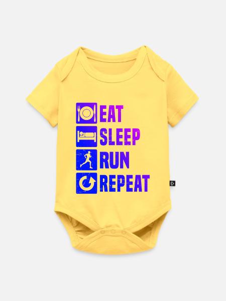 Geschenkidee für einen Running mit Running - Baby Premium Kurzarmbody - Pastellgelb