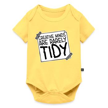 Creative Minds Are Rarely Tidy Funny Creative Logo - Baby Premium short-sleeve bodysuit - sky yellow - Front