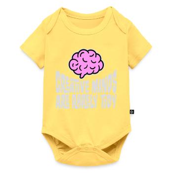 Creative Minds Are Rarely Tidy Funny Creative Logo - Baby Premium short-sleeve bodysuit - sky yellow - Front