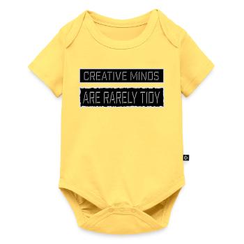 Creative Minds Are Rarely Tidy Funny Creative Logo - Baby Premium short-sleeve bodysuit - sky yellow - Front