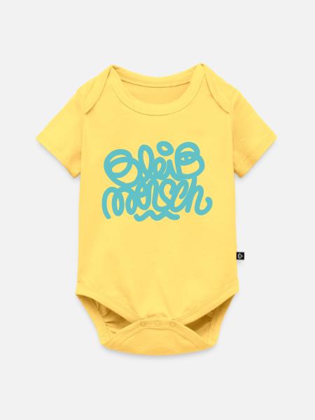 Bleib_Mensch - Baby Premium Kurzarmbody - Pastellgelb