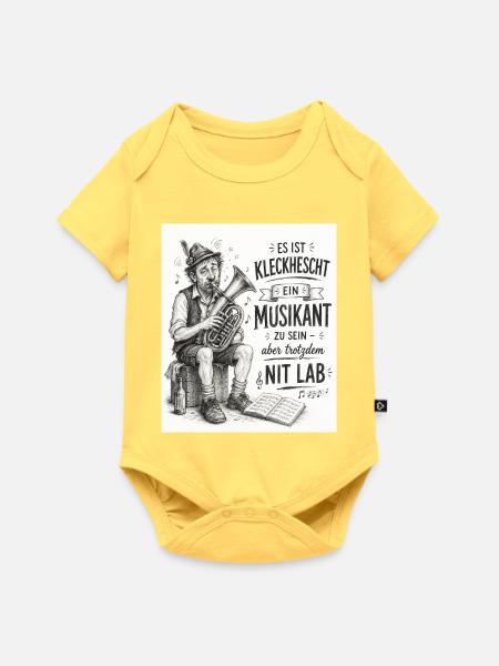 Musikant - Baby Premium Kurzarmbody - Pastellgelb