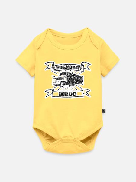 Brummi Diego - Baby Premium Kurzarmbody - Pastellgelb