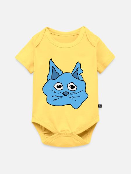 Blob The Cat - Baby Premium Kurzarmbody - Pastellgelb