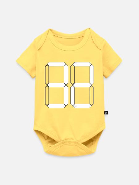 NUMMER 32 Zweiunddreißig Geschenk Digital - Baby Premium Kurzarmbody - Pastellgelb