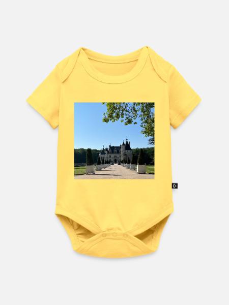 Burg von Chenonceau - Baby Premium Kurzarmbody - Pastellgelb