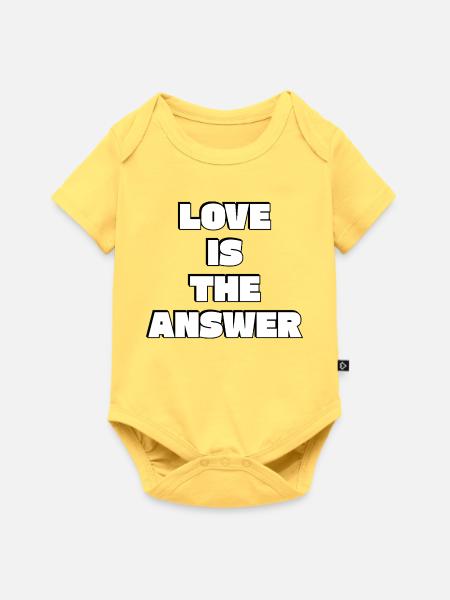 Liebe ist die Antwort - Baby Premium Kurzarmbody - Pastellgelb