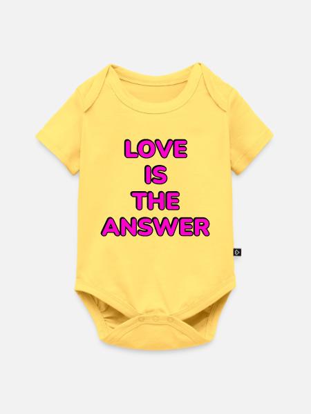 Liebe ist die Antwort Pink - Baby Premium Kurzarmbody - Pastellgelb