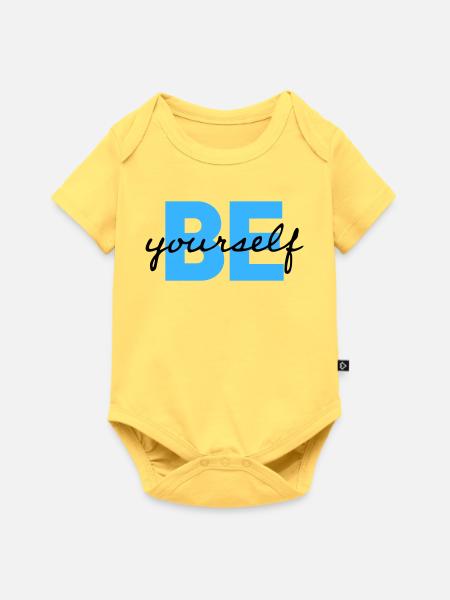 Be Yourself Motivation Spruch Shirt - Baby Premium Kurzarmbody - Pastellgelb