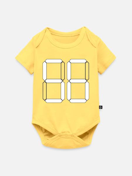 NUMMER 56 Sechsundfünfzig Geschenk Digital - Baby Premium Kurzarmbody - Pastellgelb