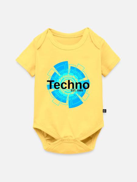 TechCircle Neon 1985 - Baby Premium Kurzarmbody - Pastellgelb