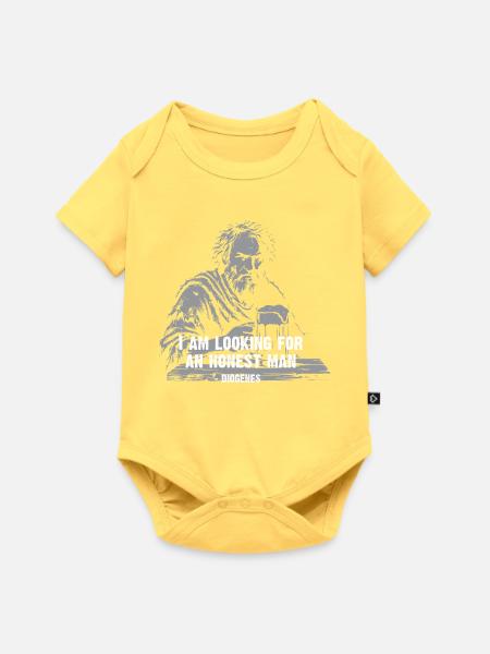 Diogenes Ehrlicher Mann Quest - Baby Premium Kurzarmbody - Pastellgelb