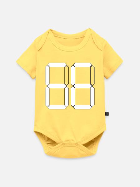 NUMMER 66 Sechsundsechzig Geschenk Digital - Baby Premium Kurzarmbody - Pastellgelb