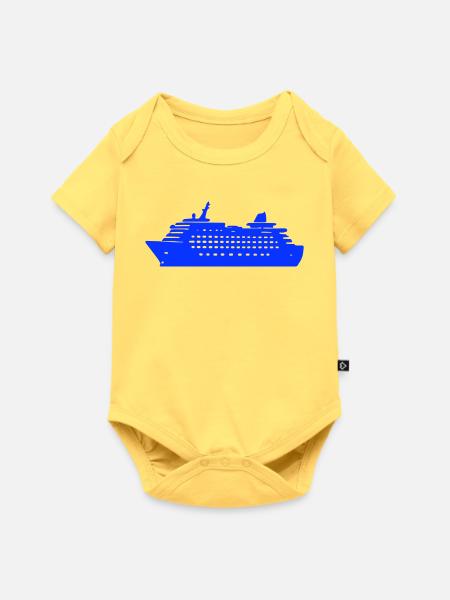 Kreuzfahrt Schiff Silhouette - Baby Premium Kurzarmbody - Pastellgelb