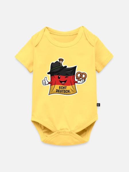 Echt Deutsch Flaggenheld - Baby Premium Kurzarmbody - Pastellgelb