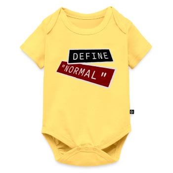Définir le graphique sarcastique drôle normal - Body à manches courtes Premium Bébé - jaune pastel - Devant