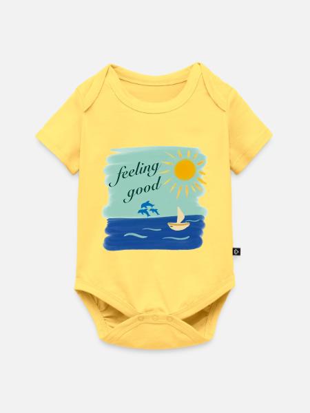 feeling good ocean - Baby Premium Kurzarmbody - Pastellgelb