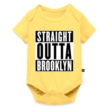 Straight outta Brooklyn (changeable colors) - Baby Premium short-sleeve bodysuit - sky yellow - Front