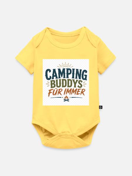 Camping Buddys Für Immer - Baby Premium Kurzarmbody - Pastellgelb