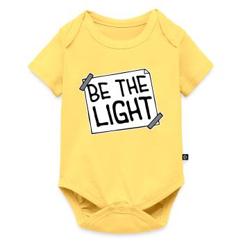 Be The Light Motivierend Positivität Spruch Logo - Baby Premium Kurzarmbody - Pastellgelb - Vorne