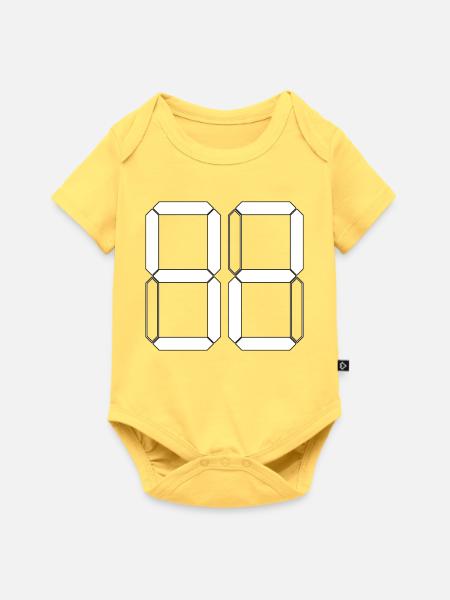 NUMMER 92 Zweiundneunzig Geschenk Digital - Baby Premium Kurzarmbody - Pastellgelb