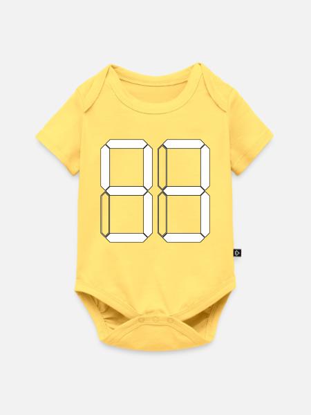 NUMMER 93 Dreiundneunzig Geschenk Digital - Baby Premium Kurzarmbody - Pastellgelb