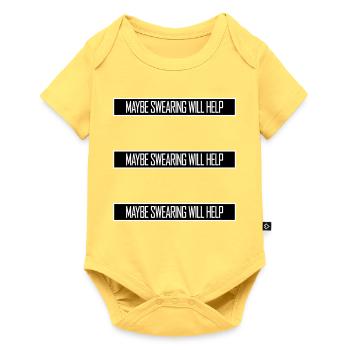 Maybe Swearing Will Help Sarkastisch Spruch Grafik - Baby Premium Kurzarmbody - Pastellgelb - Vorne