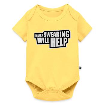 Maybe Swearing Will Help Sarkastisch Spruch Grafik - Baby Premium Kurzarmbody - Pastellgelb - Vorne
