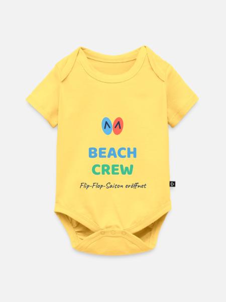 Beach Crew mit Flip-Flops - Baby Premium Kurzarmbody - Pastellgelb