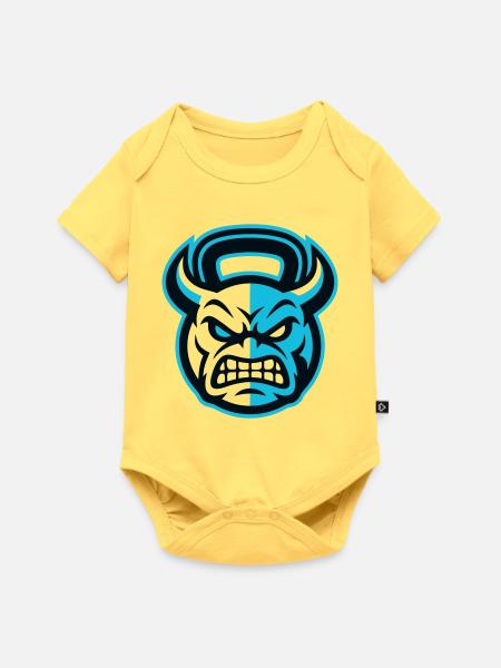 Kettlebell Monster Icon - Baby Premium Kurzarmbody - Pastellgelb
