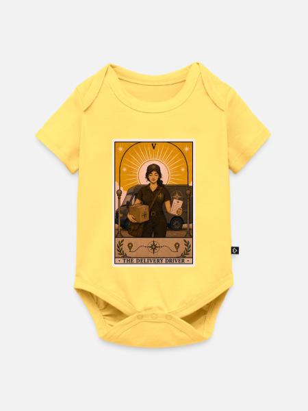 Paketfahrerin | Lieferung Kurier Tarot - Baby Premium Kurzarmbody - Pastellgelb