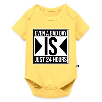 Even A Bad Day Is Just 24 Hours Motivierend Spruch - Baby Premium Kurzarmbody - Pastellgelb - Vorne