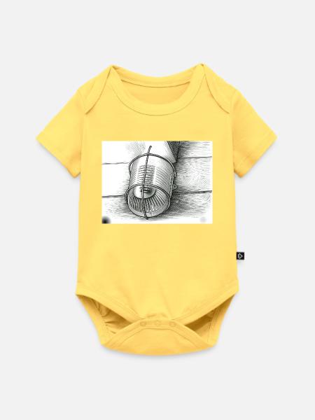 Kübelskizzen Schwarzweiß - Baby Premium Kurzarmbody - Pastellgelb