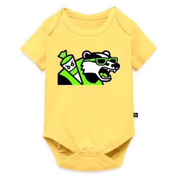 Badger Sac d’école mascotte - Body à manches courtes Premium Bébé - jaune pastel - Devant